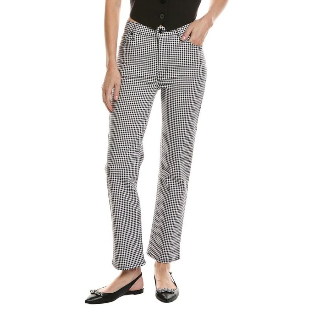 Frame Denim Womens Le Sleek Black Multi Straight Jean, Black